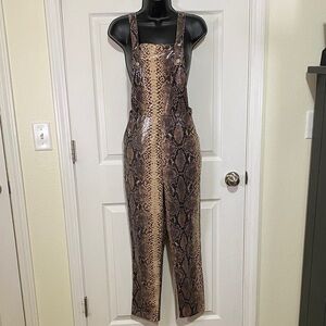 Missguided Shiny Snake Print Women's Jumpsuit Size 4